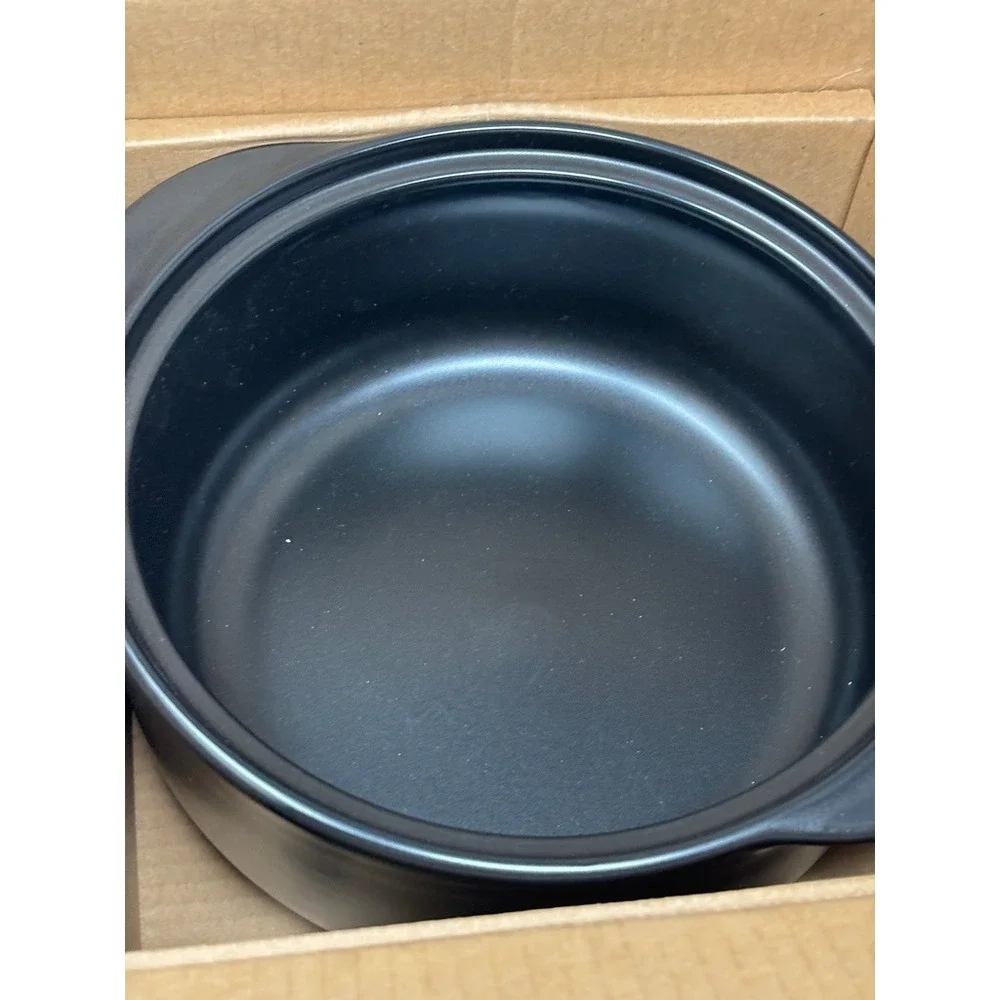 Pampered Chef Rockcrok Dutch Oven Black 4 Qt Ceramic Pot 3140 Retired